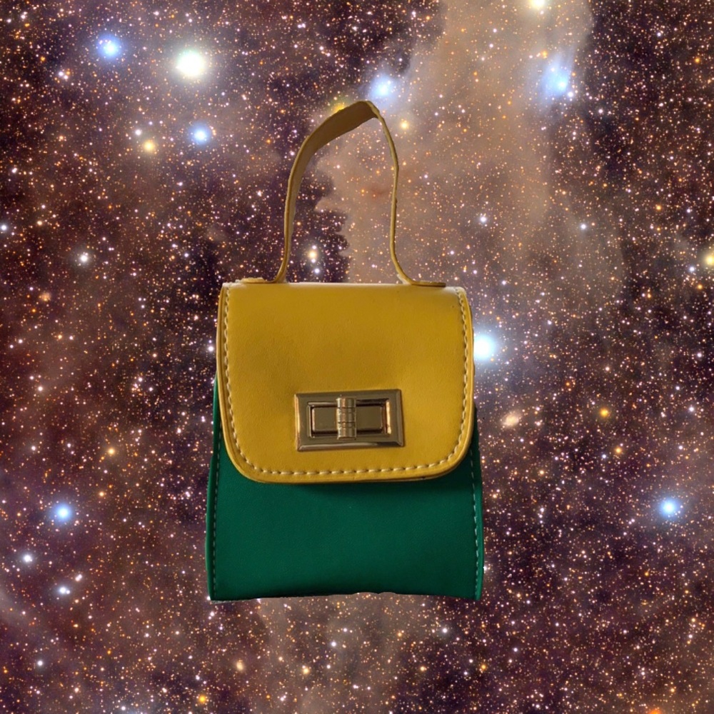 Mini Color Block Clutch Purse Bag Red Yellow Green